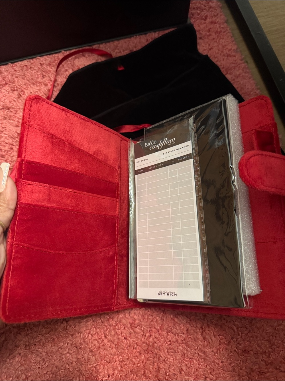 Red Velvet Organizer Folio - - Picture 2 of 5